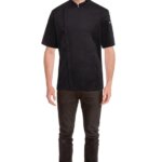 Black Long Sleeve Chef Jacket (Hidden Press Studs) (3)