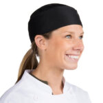 Black Chef Skull Cap Hat (Poly_Cotton) (2)