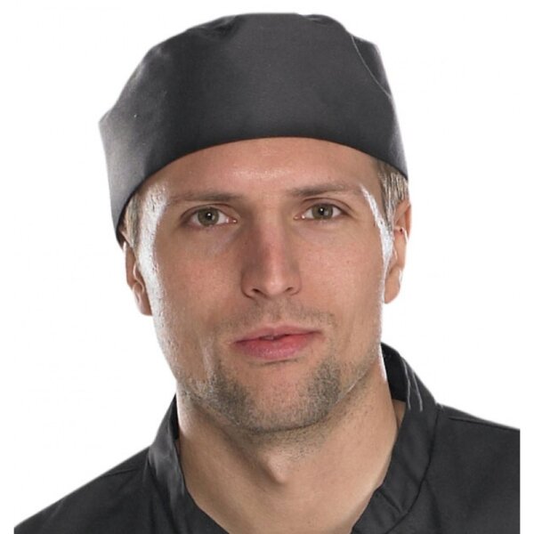 Black Chef Skull Cap Hat (Poly_Cotton) (3)