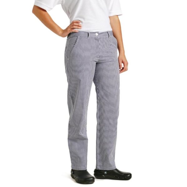 Blue-(Gingham Check)-Chef-Trouser - Studs Fly (1)
