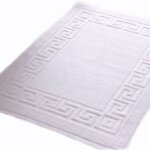 DG (UK) TEXTILES LTD – White Bath Mat (Greek Key Design)(1)
