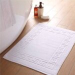 DG (UK) TEXTILES LTD – White Bath Mat (Greek Key Design)(3)