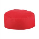 Red Chef Skull Cap Hat (Poly_Cotton) (1)