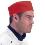Red Chef Skull Cap Hat (Poly_Cotton) (2)