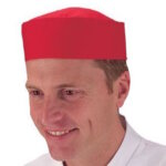 Red Chef Skull Cap Hat (Poly_Cotton) (3)