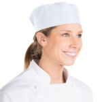White Chef Skull Cap Hat (Poly_Cotton) (2)