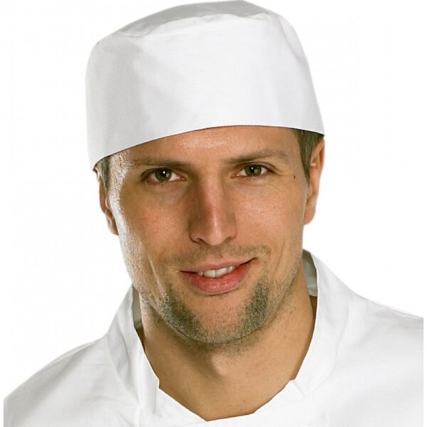 White Chef Skull Cap Hat (Poly_Cotton) (3)
